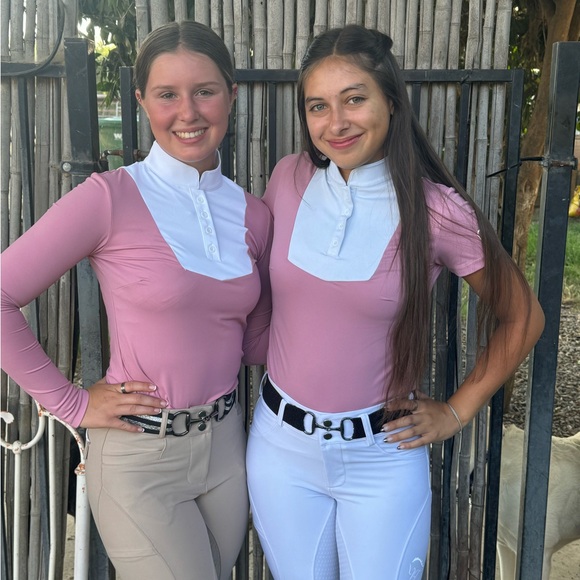 Pink short sleeve equestrian show shirts - Picture 2 of 10